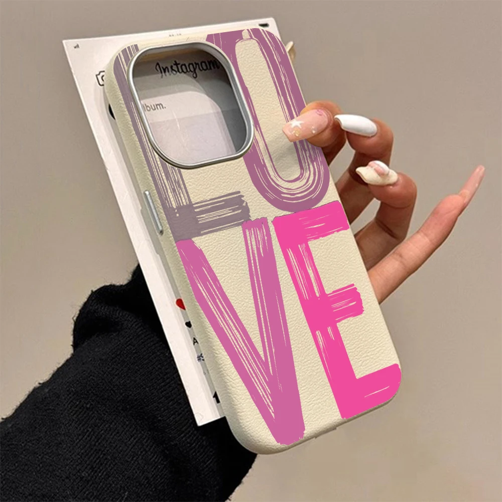 Minimalismus LOVE Buchstaben Hülle für iPhone 16 15 Pro Max Hüllen iPhone 17 11 12 13 ProMax 14 15 16 Plus 8 XS XR Stoßfeste TPU Abdeckung – Detail 10