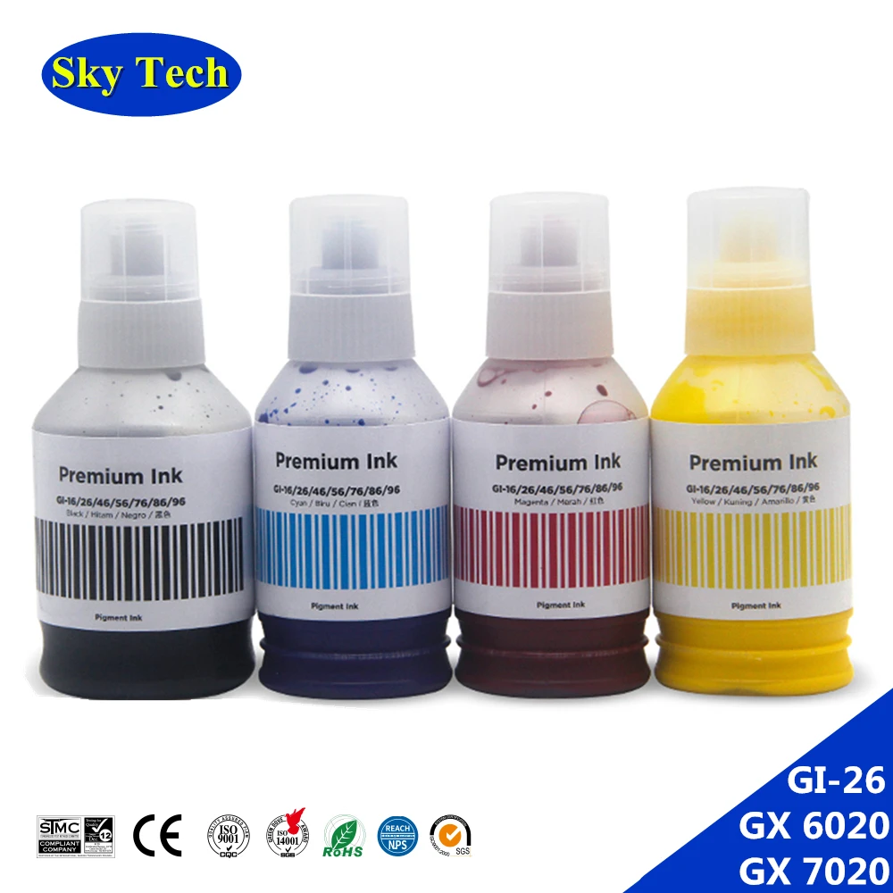 

Чернила для принтера Canon Maxify GX6020 GX7020 и т. Д. Sky Quality Refill Ink GI26 GI-26 GI 26