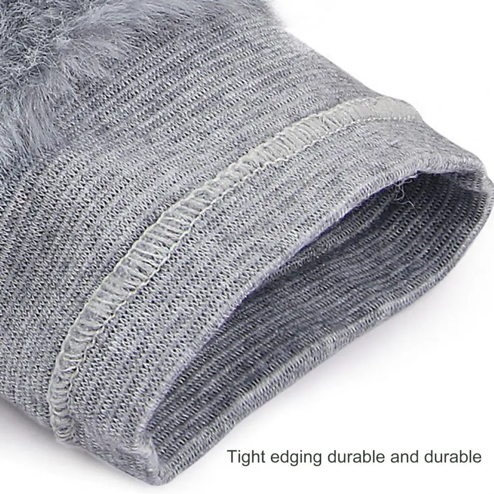 Winter Knee Protection Thickened Fleece Knee Sleeves Winter Warmth Imitation Rabbit Fur Knee Pads High Elasticity for Weather