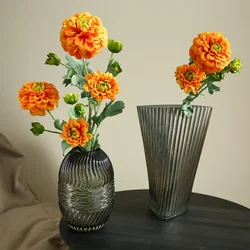 53cm 5 Head Feel Artificial Dahlia Flower Moisturizing Indoor Home Decoration Flower Fleur Artificielle Decoration