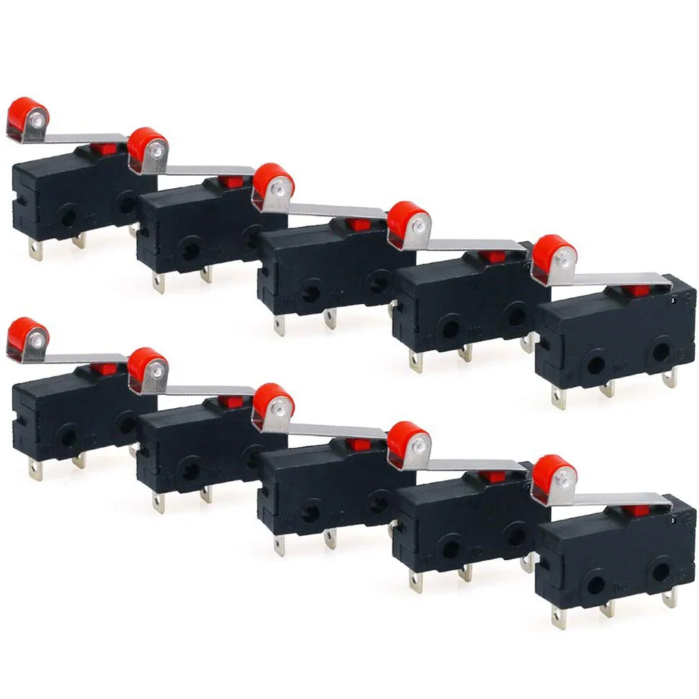 

50pcs Micro Switch Spdt 3 Pin Momentary Action 5A 125V 250Vac Roller Lever For Appliance Auto Machine Oven Refrigerator Mini