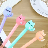Bolígrafo neutro de gato de dibujos animados, papelería creativa, suministros de aprendizaje para la Oficina y la vuelta a la escuela, venta al por mayor
