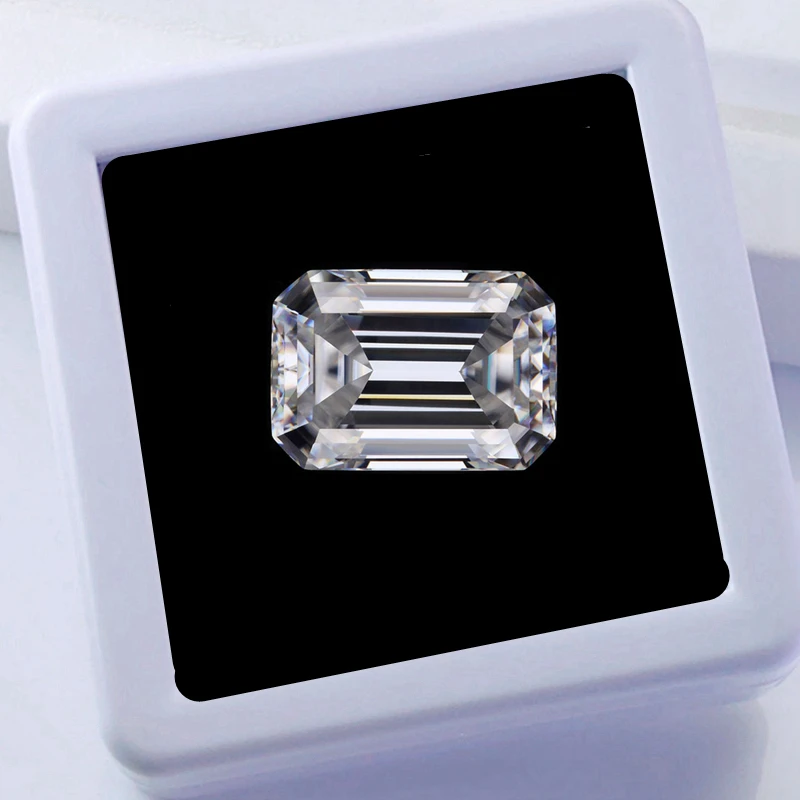 

Premium White Sapphire Gem Emerald Cut AAAA+ Test Mohs Hardness Gems for Jewelry Making/Collection/Gift DIY Stone