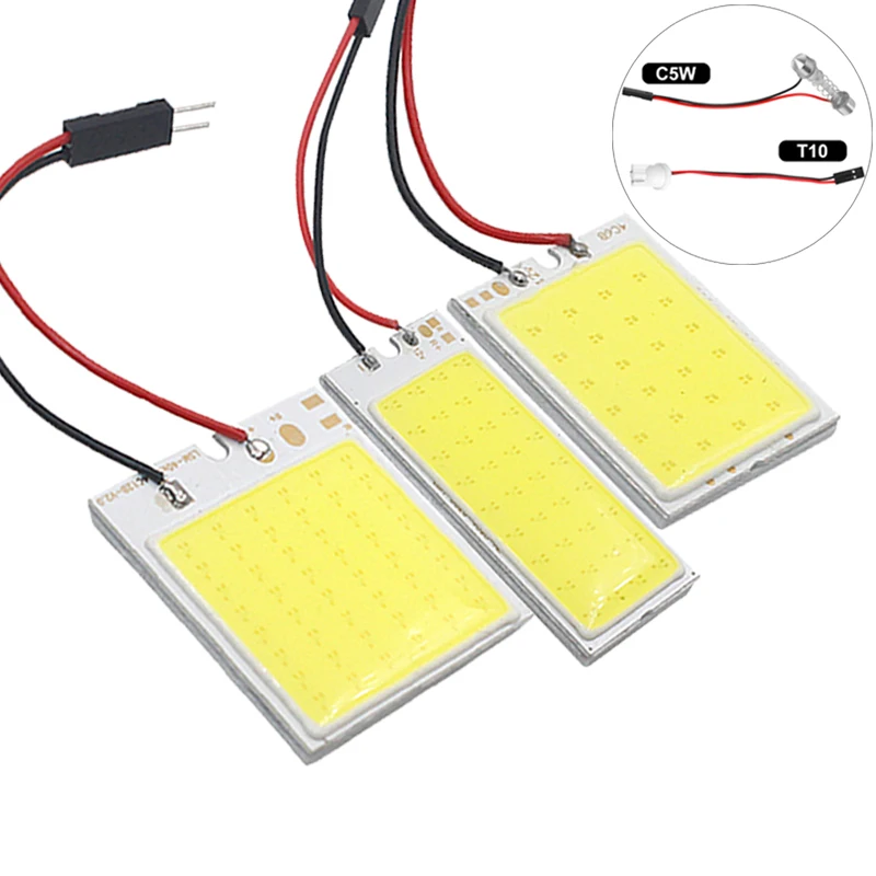 1x Car C10W C5W Led COB Bulb Festoon 31mm 36mm 39mm 42mm 5W5 T10 W5W COB LED For Auto Interior Reading Light License Plate Lamp