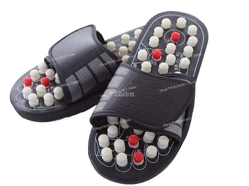 Pantofole per massaggio ai piedi con magnete rotante elastico moxibustione massaggio dei punti di agopuntura scarpe magnetiche pantofole per digitopressione per la casa