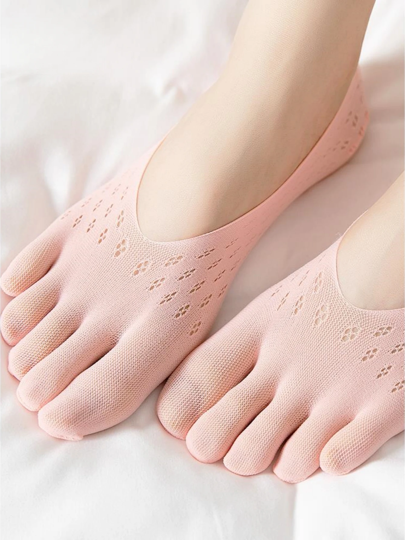 Zehensocken für Damen, unsichtbare No-Show-Socken, rutschfeste Damen-Bootssocken aus Silikon, niedrig geschnitten, atmungsaktiv, schweißabsorbierend, dünn für den Sommer – Detail 3