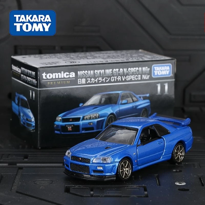 

Takara Tomy Tomica Black TP11 GTR Car Sports Car Simulation Alloy Car Model Toy Children's Birthday Gift Collection Ornament