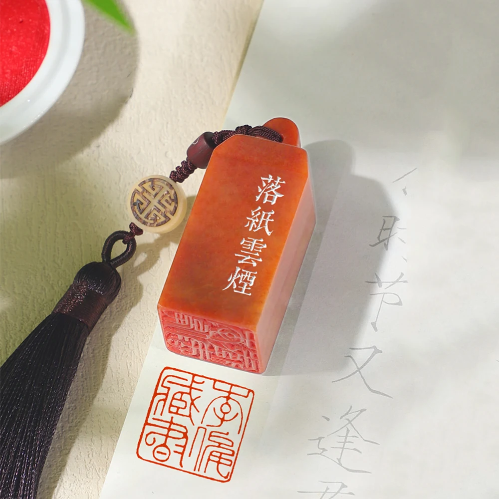 Red Stone Stamp Square Name Stamp Chinese Calligraphy Painting Chop Carve Your Name Student Teacher Kanji Korean Stamps Seal