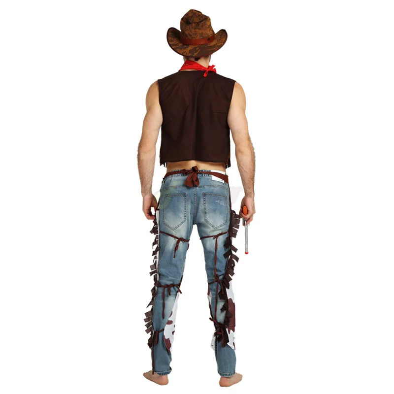 Women Mens Western Cowboy Party Costume for Kids Adult Fancy Dress Up Retro Halloween Party Cosplay Carnival Adult Costumes image 4