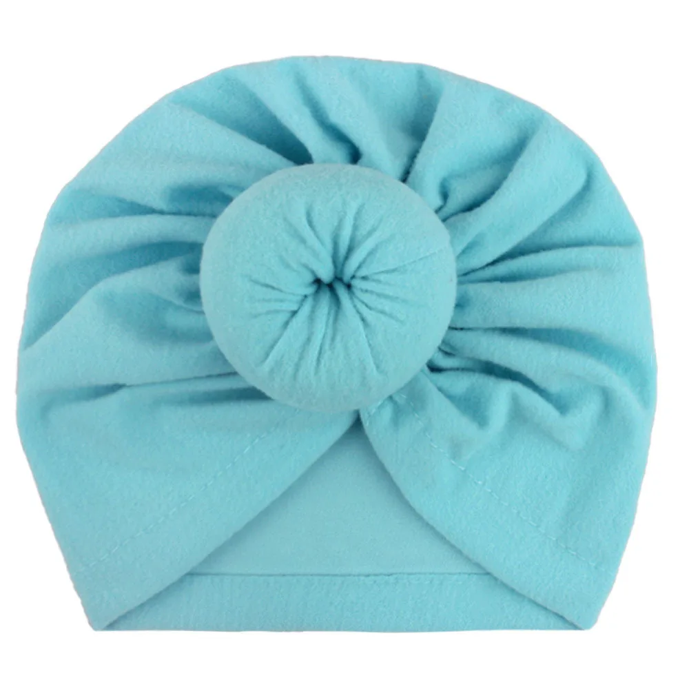 Newborn Fetal Caps Toddler Hats Kids Baby Boy Girl Turbans Cotton Beanie Hat Winter Warm Cap Knot Soft Children Accessories