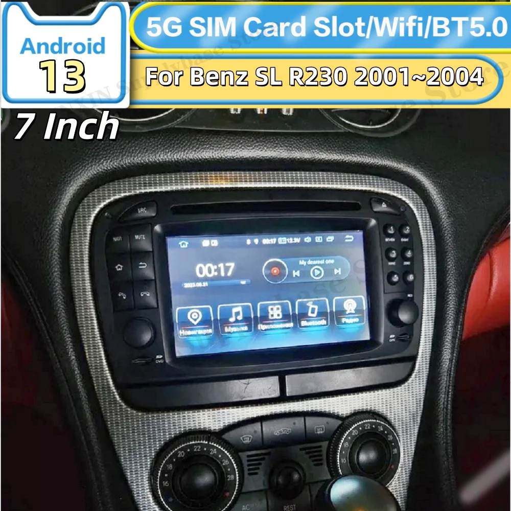 For Mercedes SL R230 2001 2002 2003 2004  Car Radio Android Screen GPS Accesorios auto Player Navigation Audio Head Unit