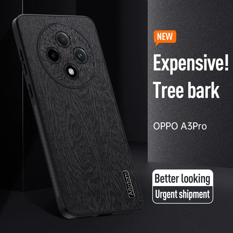 Leather Case for Oppo A3 Pro A 3 Luxury Matte Tree Pattern Full Camera Silicone Protection Phone Cover OppoA3Pro PJY110 Coque