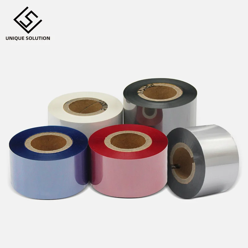 25 30 35 40 50mm *200m Blue Red Gold Silver Color Washable Ribbon Thermal Transfer Ribbon for Paper Label Printer Barcode Ribbon