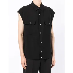 24ss Y2k Style Graphic Rick Men's Shirts Streetwear Double Chest Pockets Owen's Jackets Casual Vintage Sleeveless RO Vest