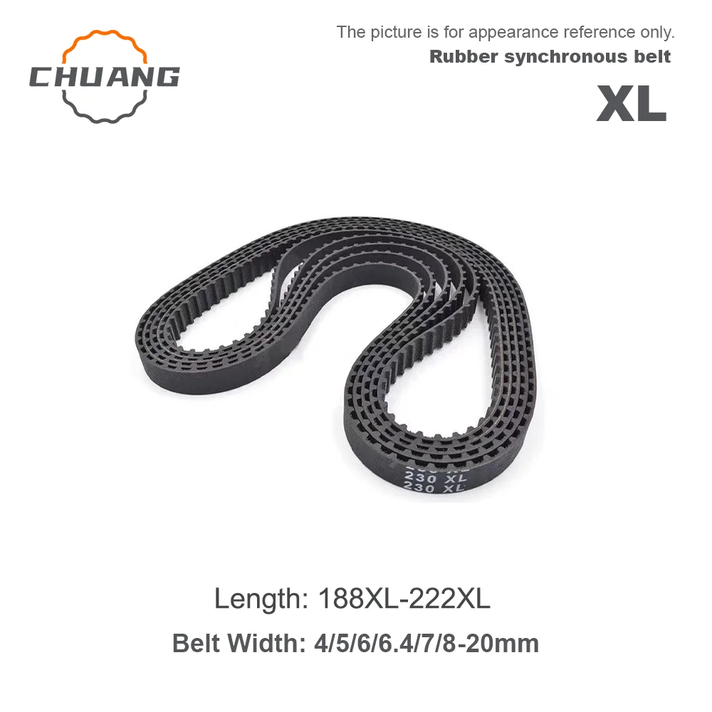 XL Timing belt Length 188XL~222XL Width 4/5/6/6.4/7/8/9/10/12/12.7/15/18/19/20mm  Closed loop rubber band XL