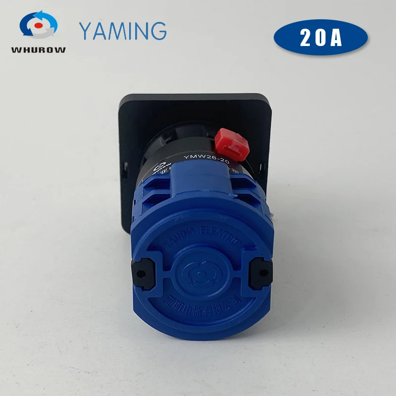 YMW26 LW26-20YS3/2S Single Hole With Key Universal Selector Two Poles 2 Positions 0-1 OFF-ON Power Supply 20A Rotary Cam Switch