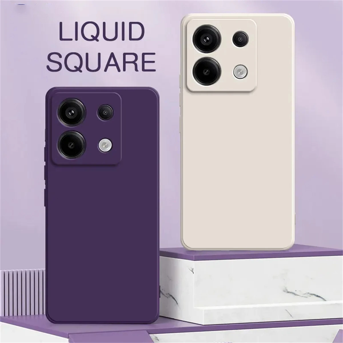 Square Liquid Silicone Phone Case for Xiaomi POCO X6 Pro 5G 360 Protective Soft Back Cover POCOX6 X6Pro Shockproof Shield Armor