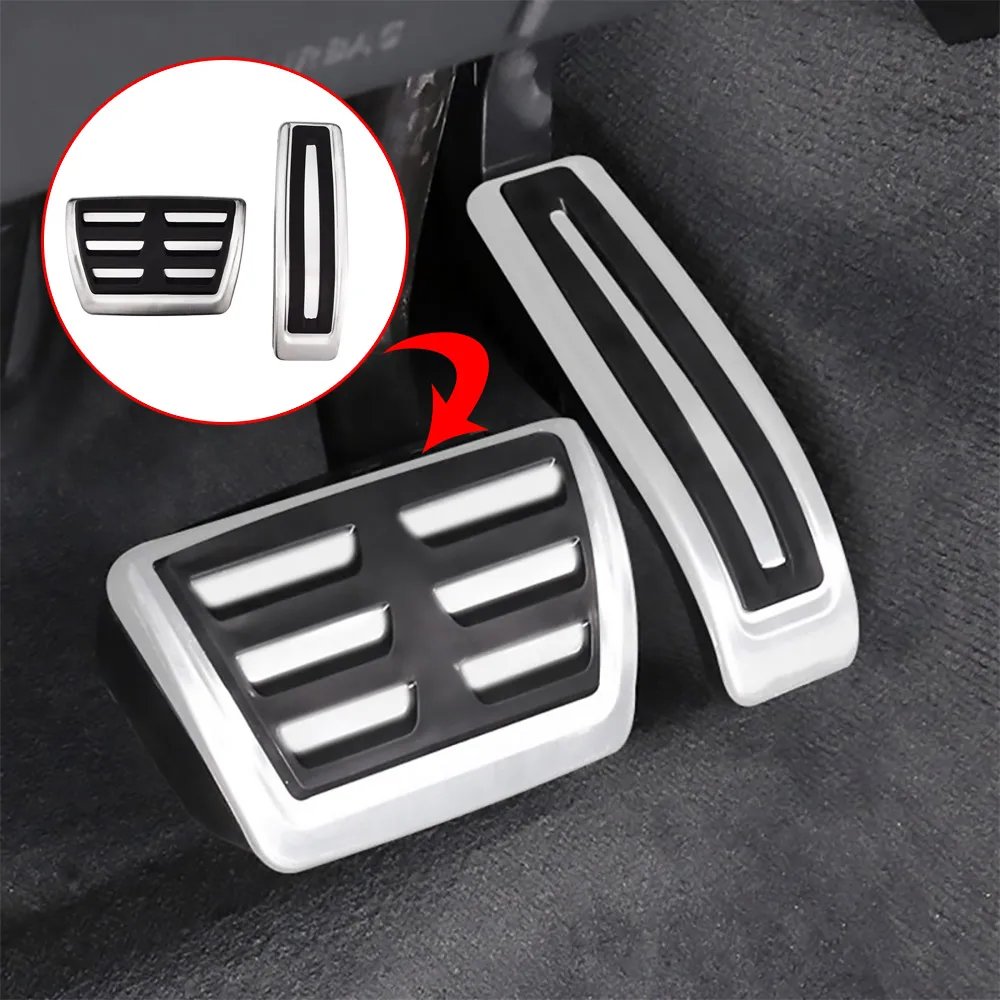 Stainless Steel Car Foot Pedals for Volkswagen VW Touareg 7P 2011~2018 Gas Accelerator Brake Non-slip Restfoot Pedal Cover Pads