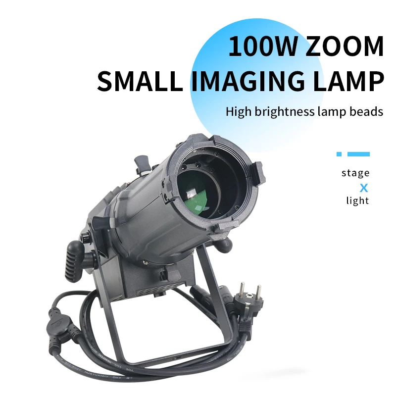 100W Mini Surface Studio Gobo Spotlight DMX  Zoom Profile Variable Zoom Ellipsoidal DMX LED  for Theater Exhibition