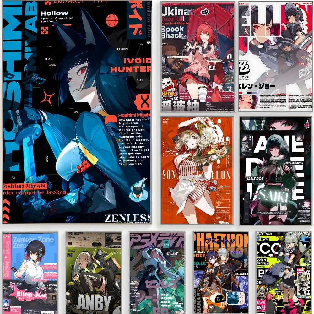 Urban Magazine Z-Zenless Zone Zero Characters Poster Classic Wall Art  Home Decor  Peel and Stick Unframed