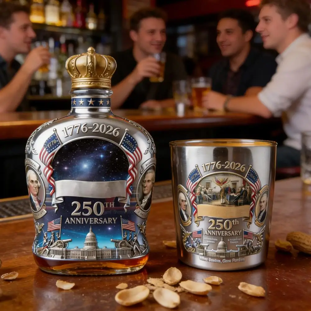 Decantador de whisky de 250.º aniversario, botella de reserva personal, regalo patriótico del Día de la Independencia para coleccionistas de licor, vino y bourbon