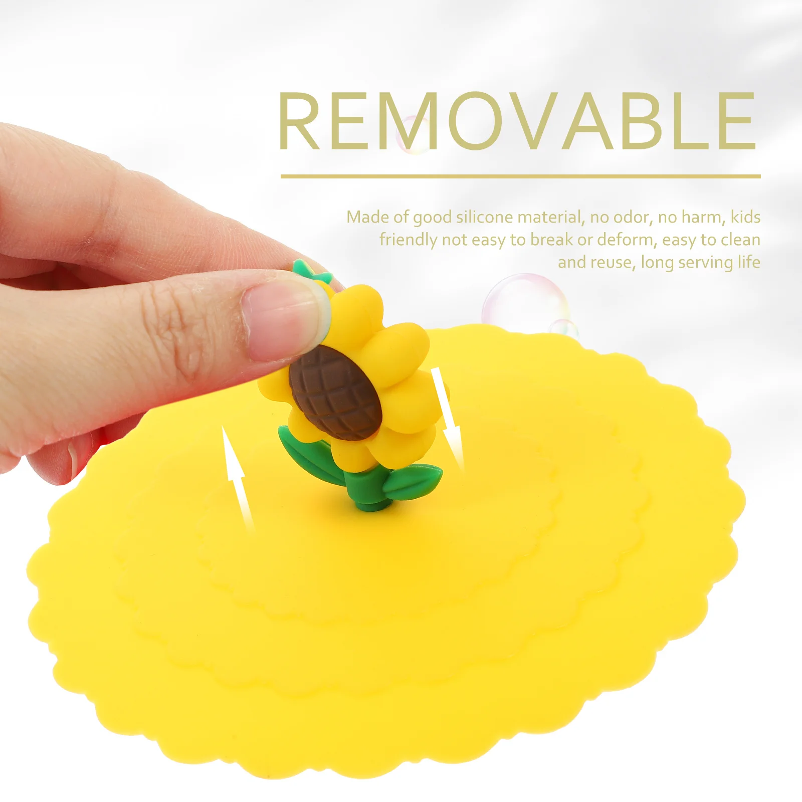 

5Pcs Silicone Cup Lids Universal Fit Sealing Cover for Drinks Cute Design Easy Install Detach Mug Lid for Travel Home Office