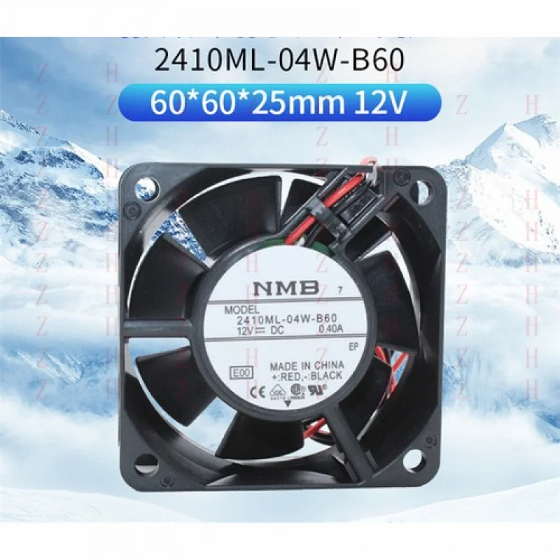 

XXZ для 1 шт. NMB 2410ML-04W-B60 12 В 0,40 А 6025 6 см 2-проводной охлаждающий вентилятор с двойным шариком