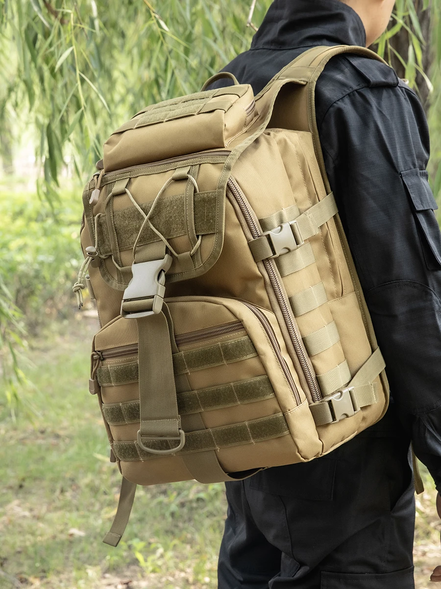 

Уличная тактическая водонепроницаемая походная легкая дорожная сумка с двойным плечом для мужчин на поезде на велосипеде, большая емкость