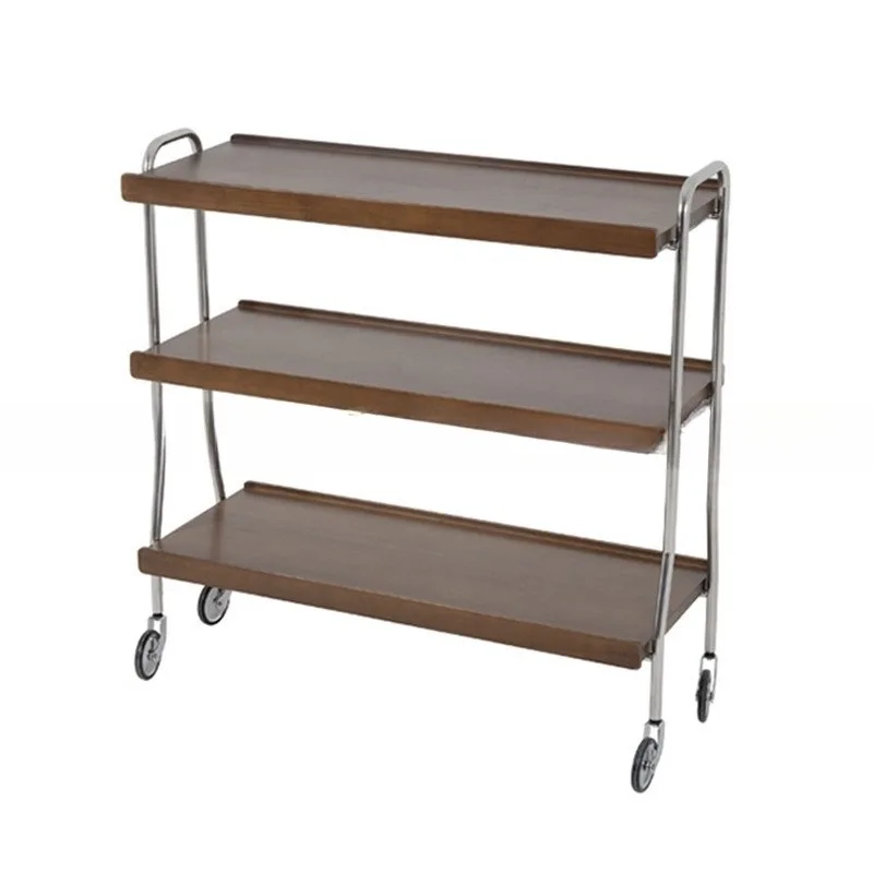 

Nordic retro solid wood removable sofa rack trolley coffee table