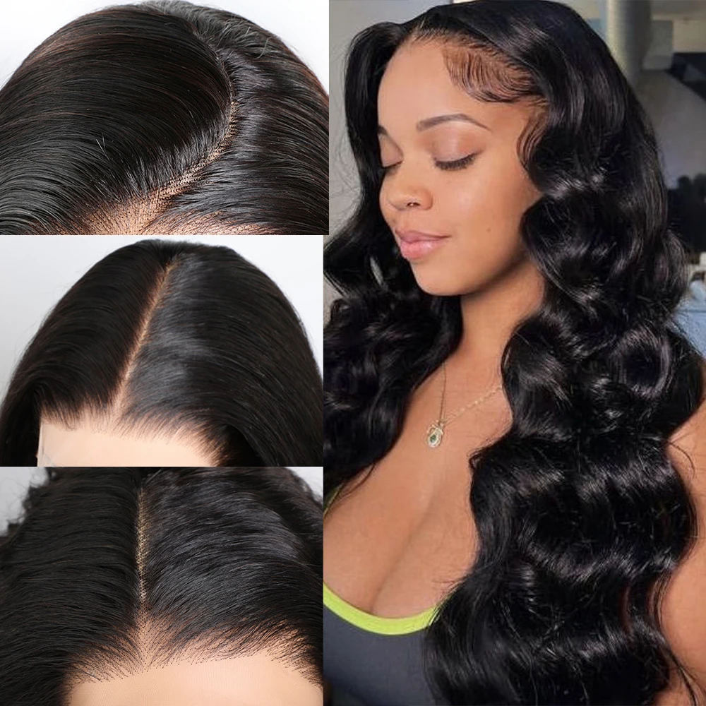 

Alibele 4x4 Прозрачные парики с кружевной застежкой Объемная волна Предварительно выщипанные парики фронта шнурка Простая установка Оптовая продажа Парики из человеческих волос для женщин