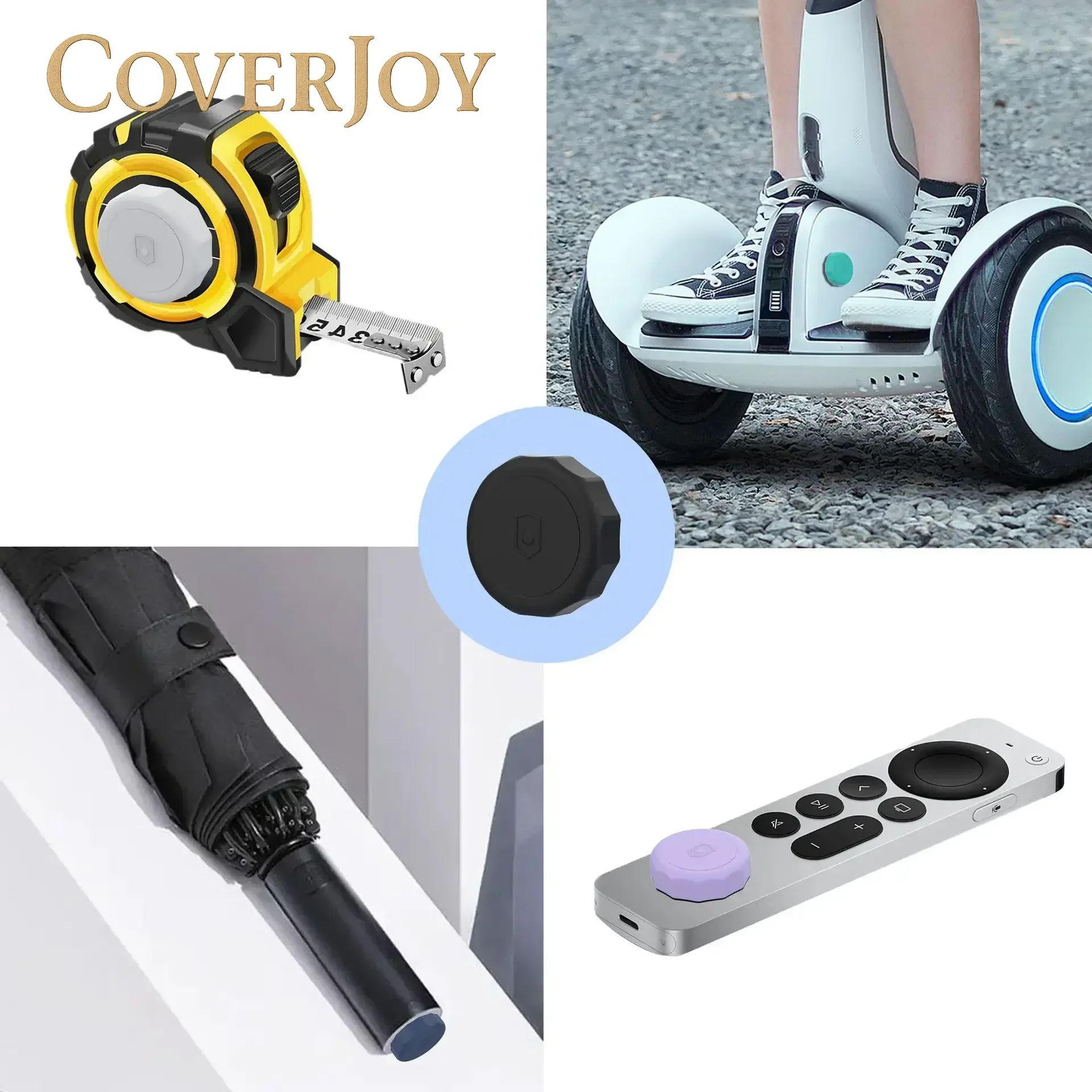 CoverJoy Universal Adhesive AirTag Case Waterproof Mount for Helmet Drone Bike Luggage Keys Anti-Lost Cover