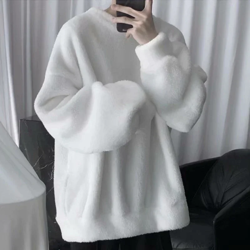 Men's Oversize Solid Color Sweatshirt Korean Streetwear