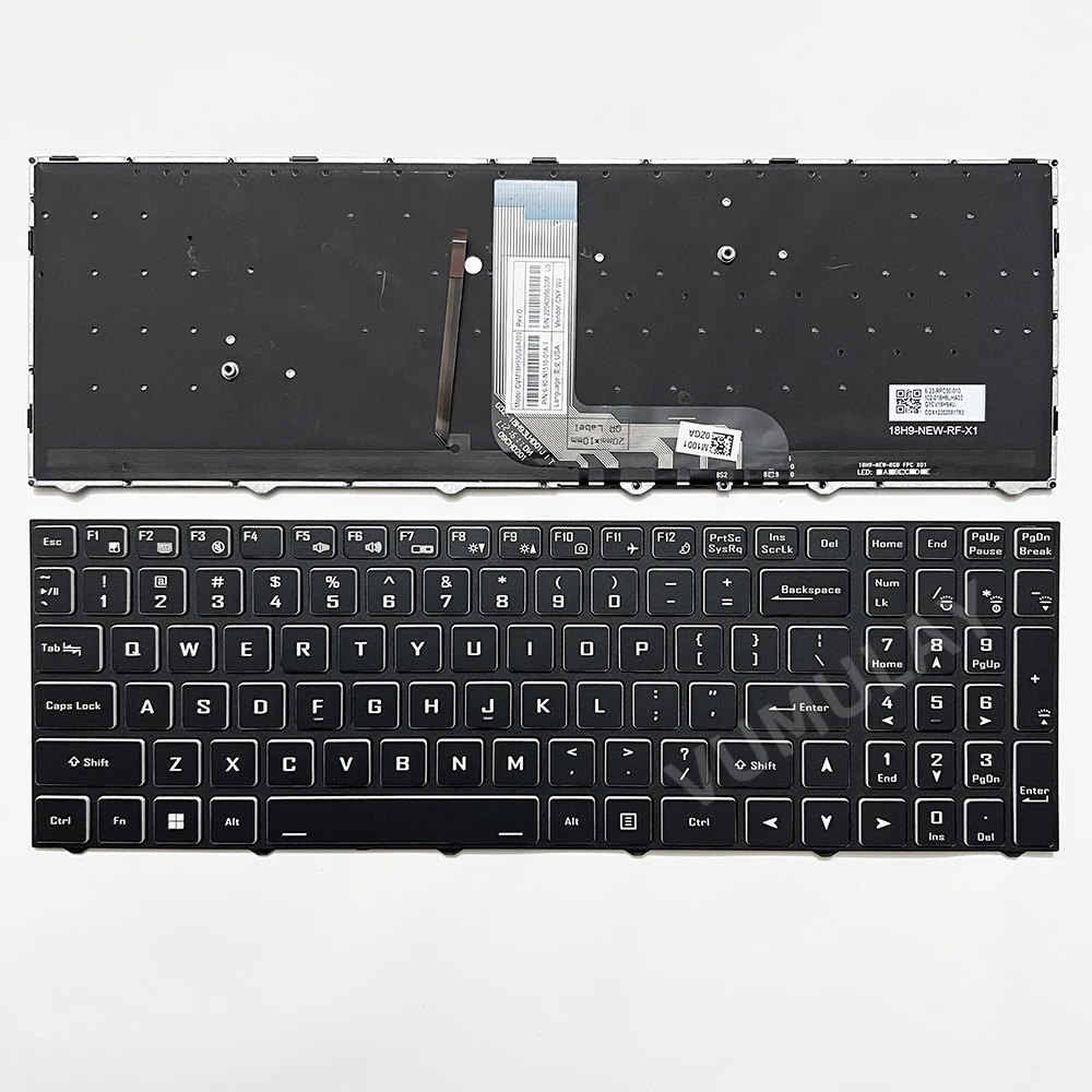 US RGB Backlit Keyboard for Clevo Sager NP7858DW NP7873 NP7876 NP6854 NP6855 NP6856 NP6858BQ NP3550U NP3551U NS50MU NS50PU