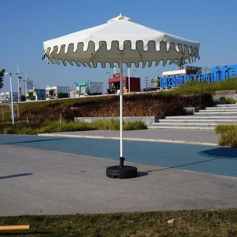 Folding ruffled central pillar umbrella scenic spot hotel outdoor beach umbrella