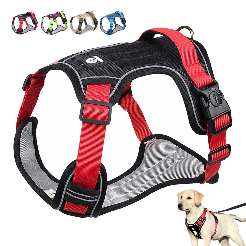 Nylon Big Dog Harness No Pull Reflective Pet Harness Vest For Medium Large Dogs French Bulldog Walking Training Harnesses Straps