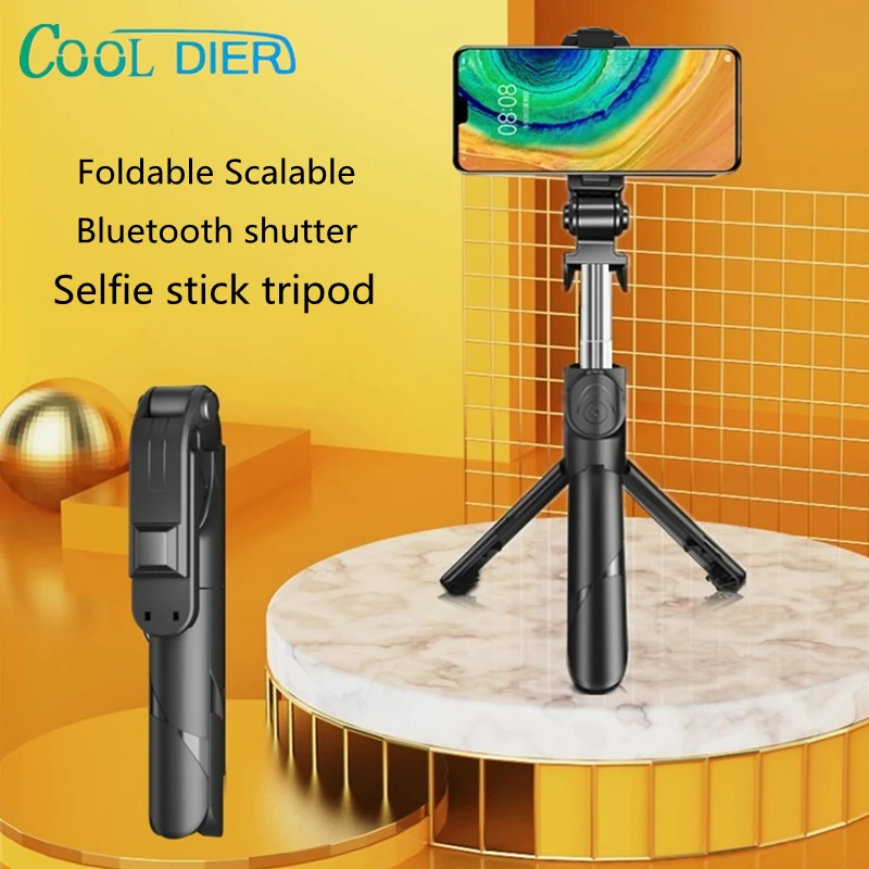 COOL DIER New Extended Bluetooth Selfie Stick Tripod With Remote Shutter Foldable Phone holder Monopod For Android IOS TikTok