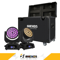 2PCS 36x18w LED Moving Head With Flight Case Zoom Wash RGBWA UV Light For DJ Disco Wedding Party Show Stage Lighting DMX512