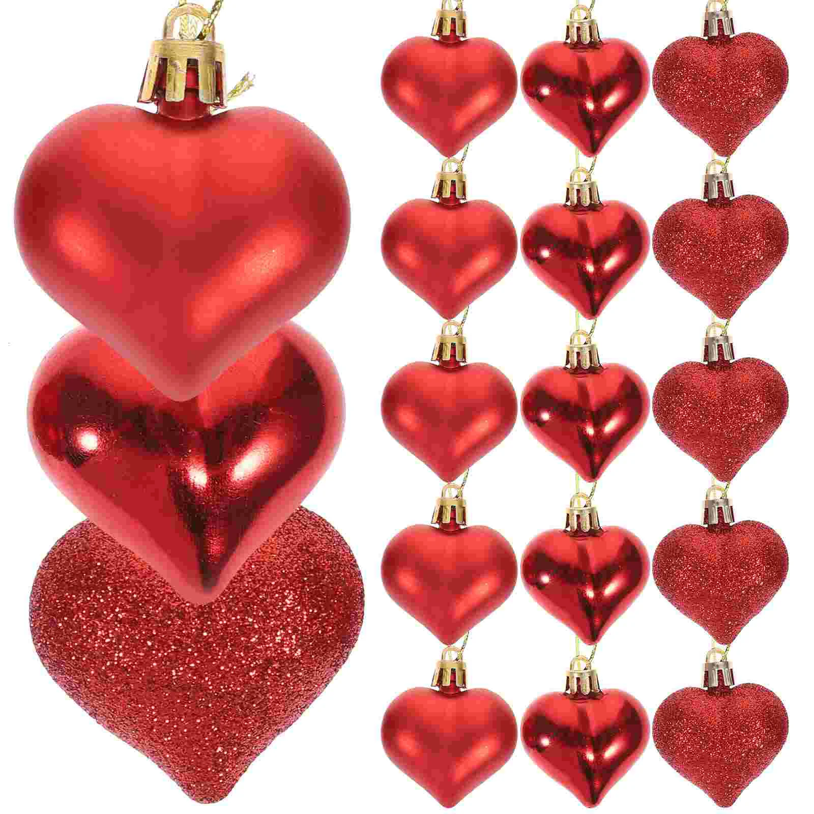 

24 Pcs Christmas Love Ball Pendant Baby Charms for Jewelry Gold Decor Plastic Valentine's Day