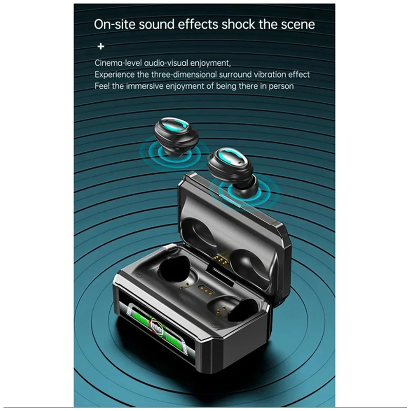 Bluetooth Clock Wireless Bluetooth Clock Display Noise Reduction Low Latency TWS Bluetooth Headset For Mobile Gaming Computer