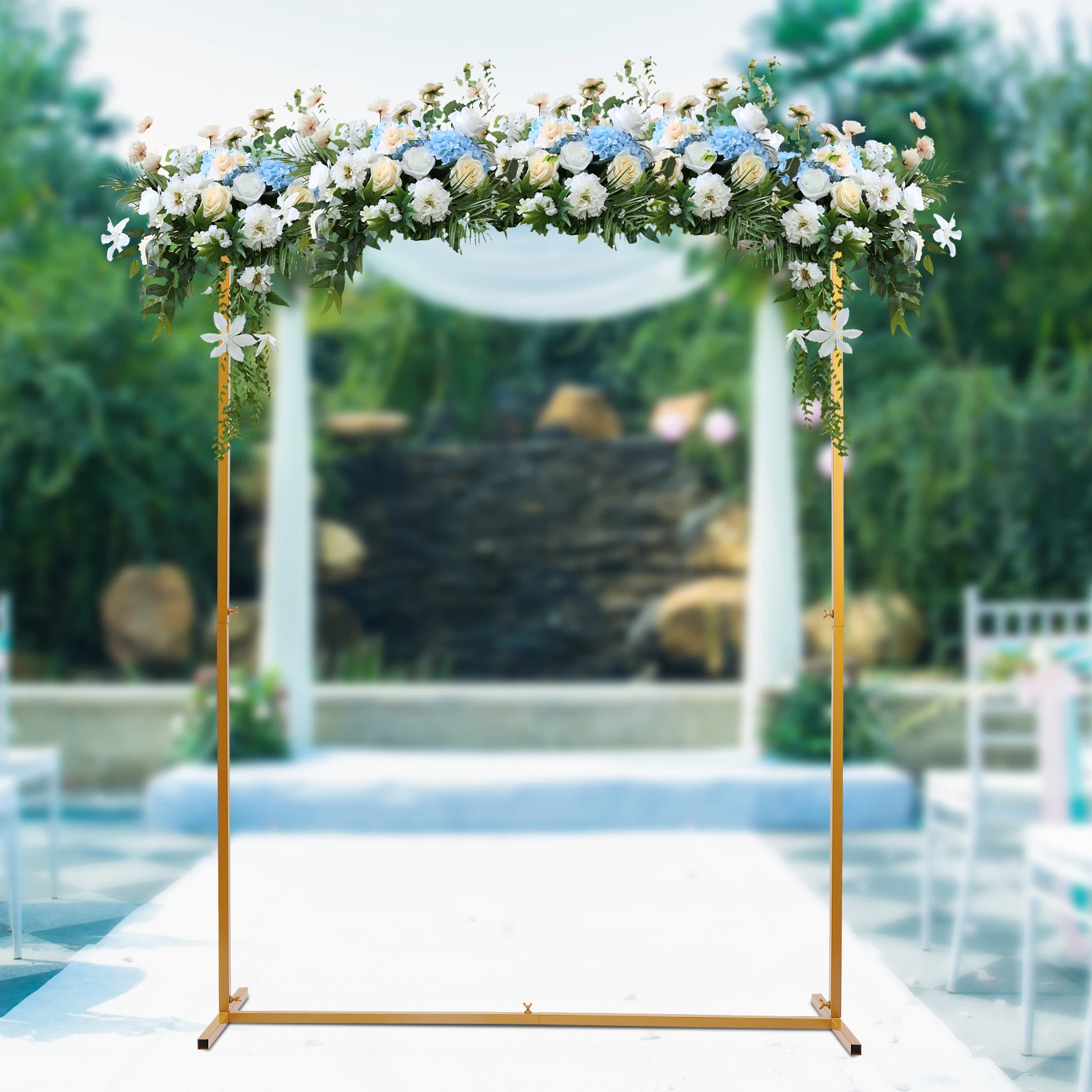 Square Wedding Arch Stand with Bases Garden Arch Metal Abor for Weddings Quinceaneras Party Event Decoration High Stability