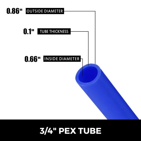VEVOR 3/4' PEX Tubing 500Ft Non-Barrier PEX Pipe Red Pex-b Tube Coil for Hot and Cold Water Plumbing Open Loop Radiant Floor Hea