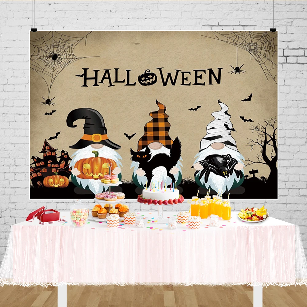 ハロウィーンのテーマの背景の装飾ドアの楕円形の戦闘川城子供赤ちゃん誕生日パーティーポートレート写真背景スタジオ