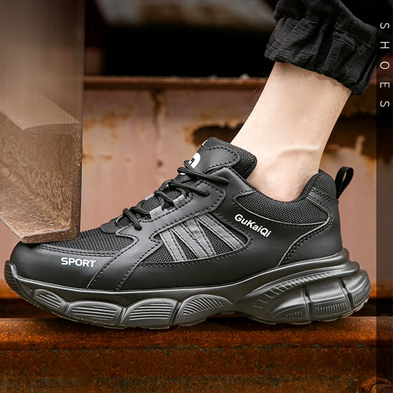 Buty robocze męskie Waliantile, anty-uderzeniowe, ochronne, sneakersy, z metalowym podnoskiem, antyprzebiciowe, niezniszczalne, do pracy przemysłowej.