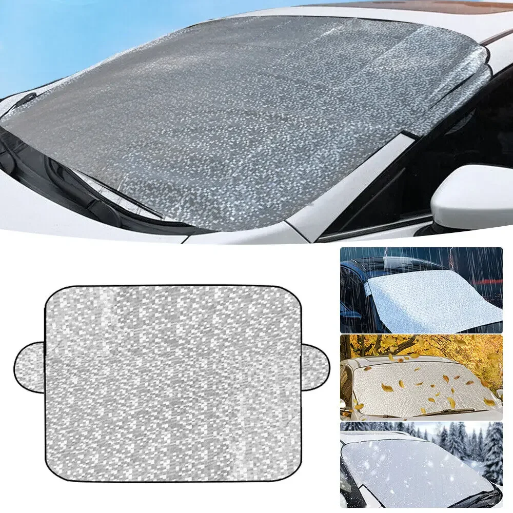 Car Windshield Mirror Reflective Bar Cover Sun Shade Protector Winter Snow Ice Rain Dust Frost Guard Aluminium Film Universal