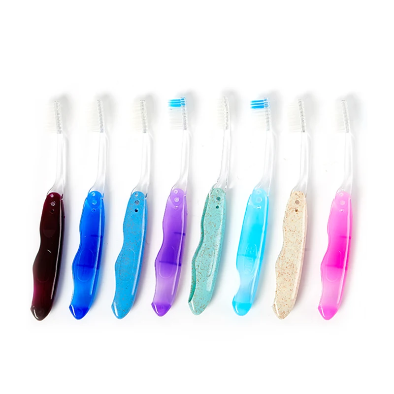 1pc Disposable Foldable Toothbrush Portable Adult Soft Bristle Plastic Folding Toothbrush Travel Business Hotel Room Toothbrush