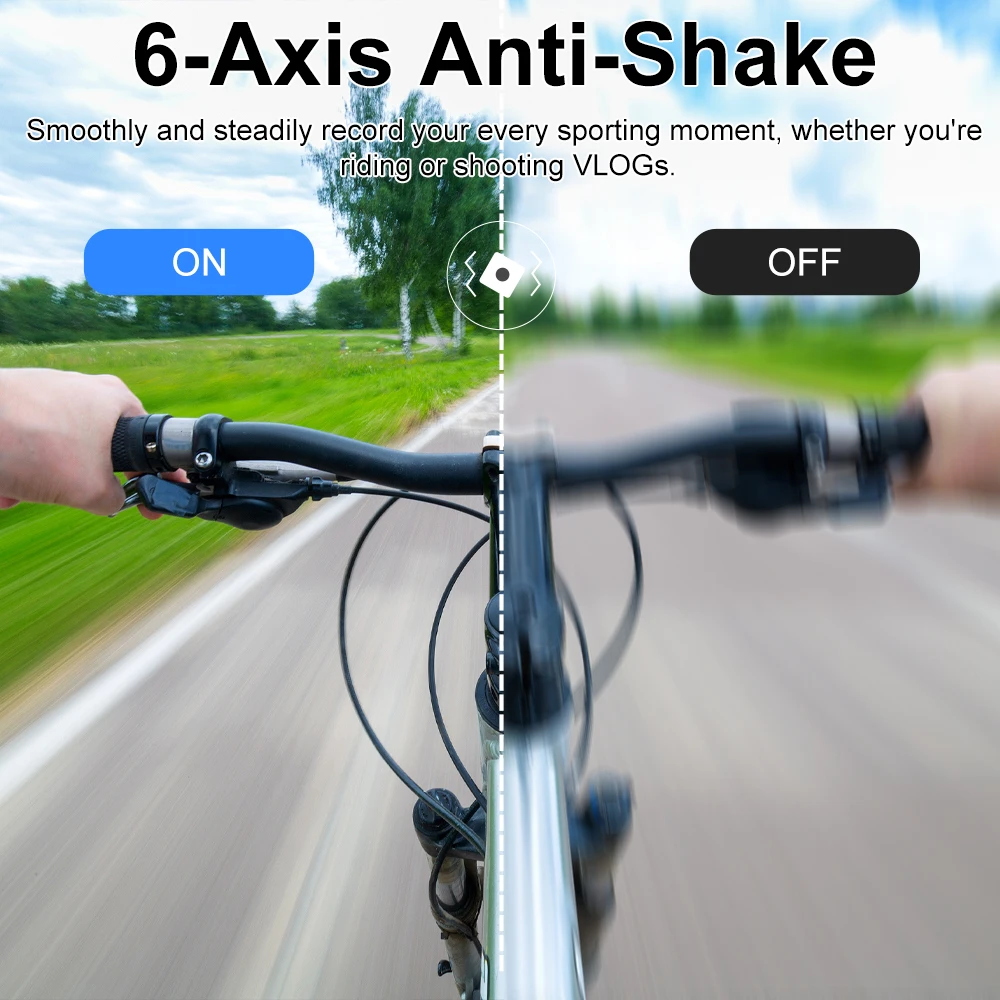 كاميرا Ourlife Action 5K 4K كاميرا دراجة 50MP 2.0 شاشة LCD تعمل باللمس EIS WiFi 170 ° كاميرات فيديو رياضية تكبير 5X مقاومة للماء بطول 30 مترًا #3