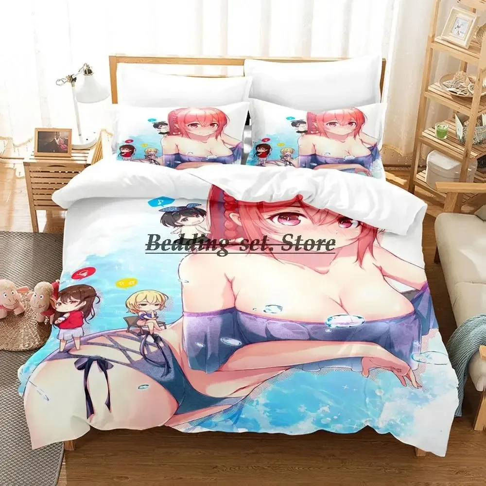 

Kawaii Kanojo Okarishimasu Bedding Set Single Twin Full Queen King Size Bed Set Aldult Kid Bedroom Duvetcover Sets Anime Bed
