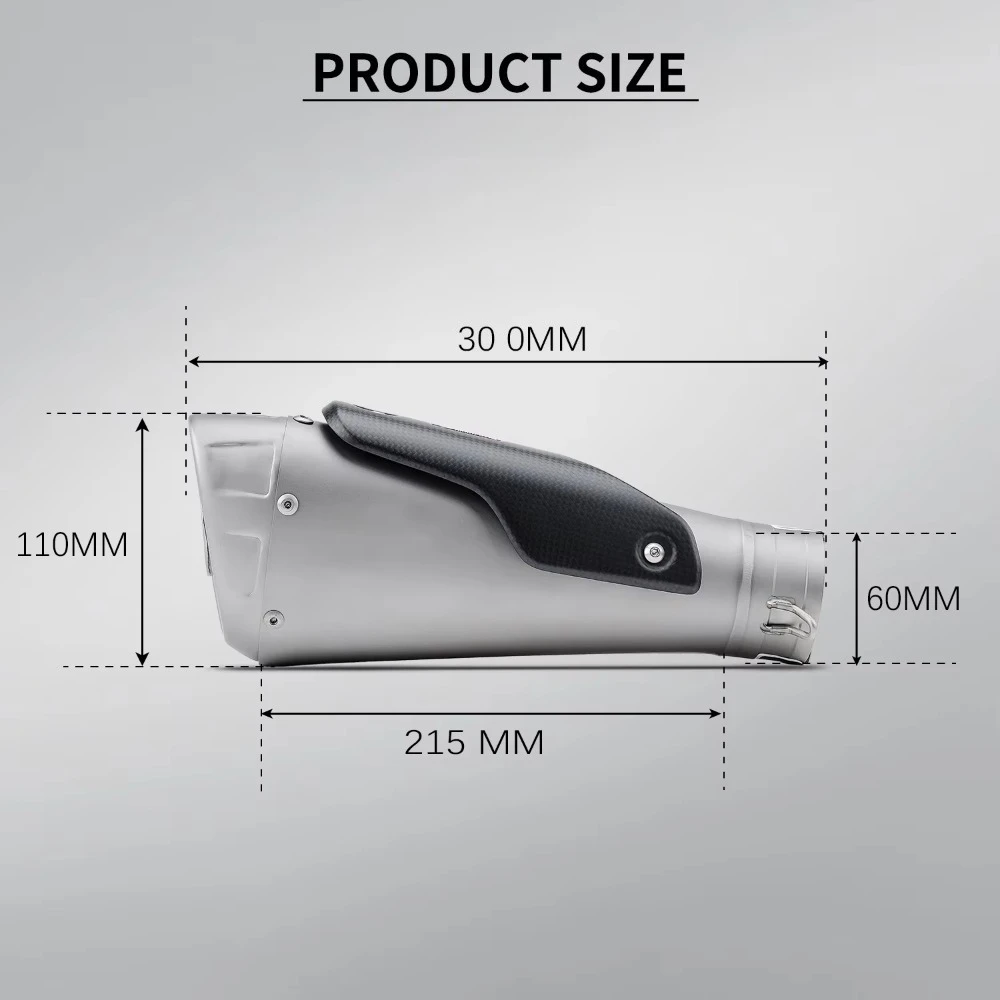 Performance V4 AK 60mm Titanium Alloy Insulation Board Motorcycle Exhaust System Muffler for Retrofit/Upgrade