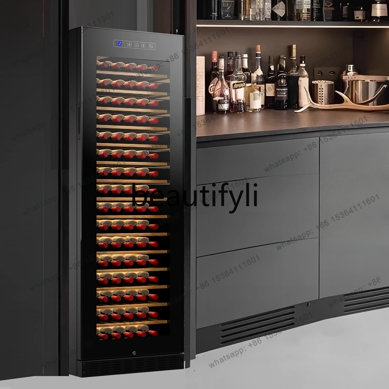 Four Seasons Constant Temperature Air Cooling Compressor Wine Cabinet Constant Temperature Hanging Cup Household Tea with Lock