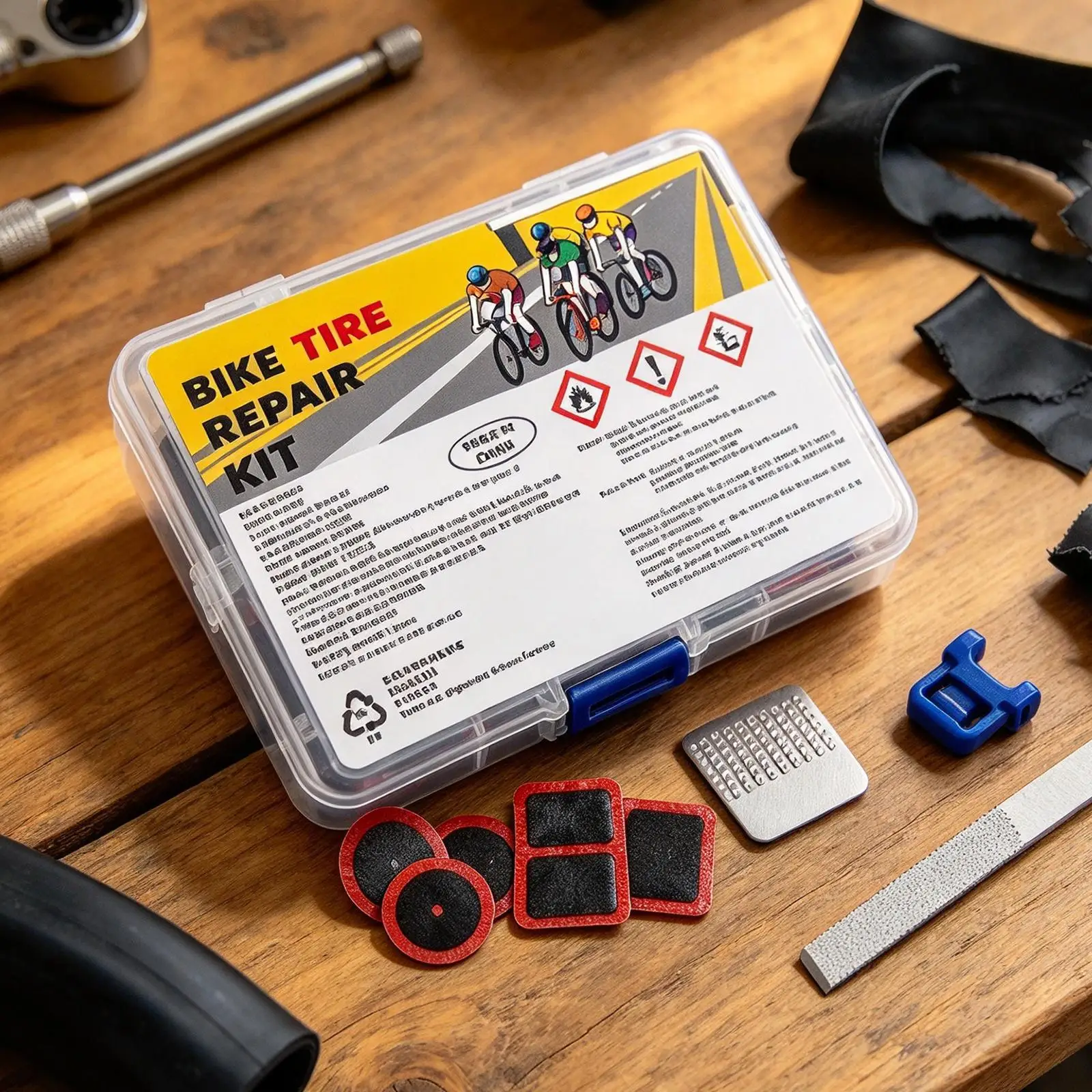 Bike Tube Repair Kit Portable Puncture Wheel Maintenance Set Bike Patch Kit For Women Men Adults Commute Weekend Touring Urban